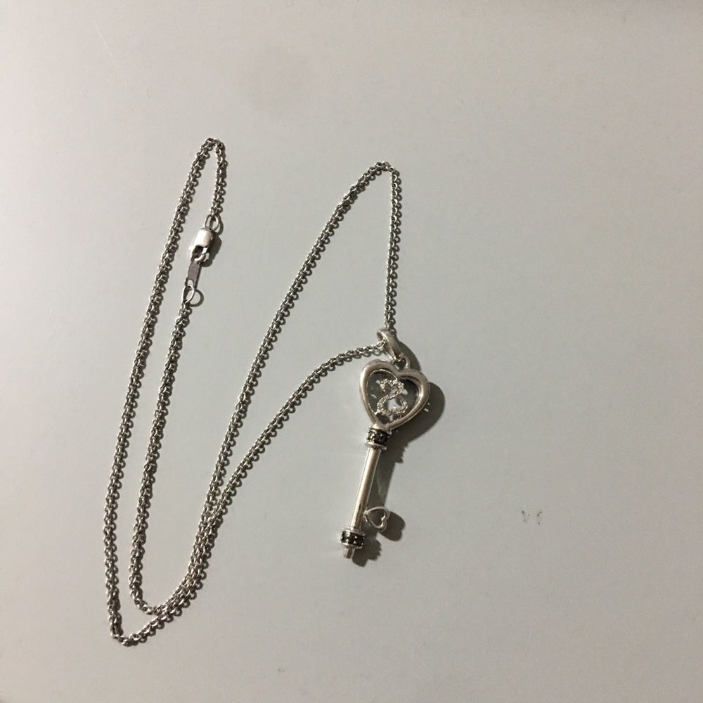 vintage open heart key necklace